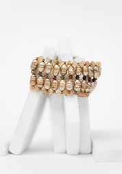 Pearl and Imperial Topaz Beaded Bracelet