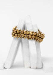 Brass Cube Beaded Bracelet