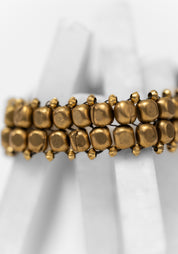 Brass Cube Beaded Bracelet