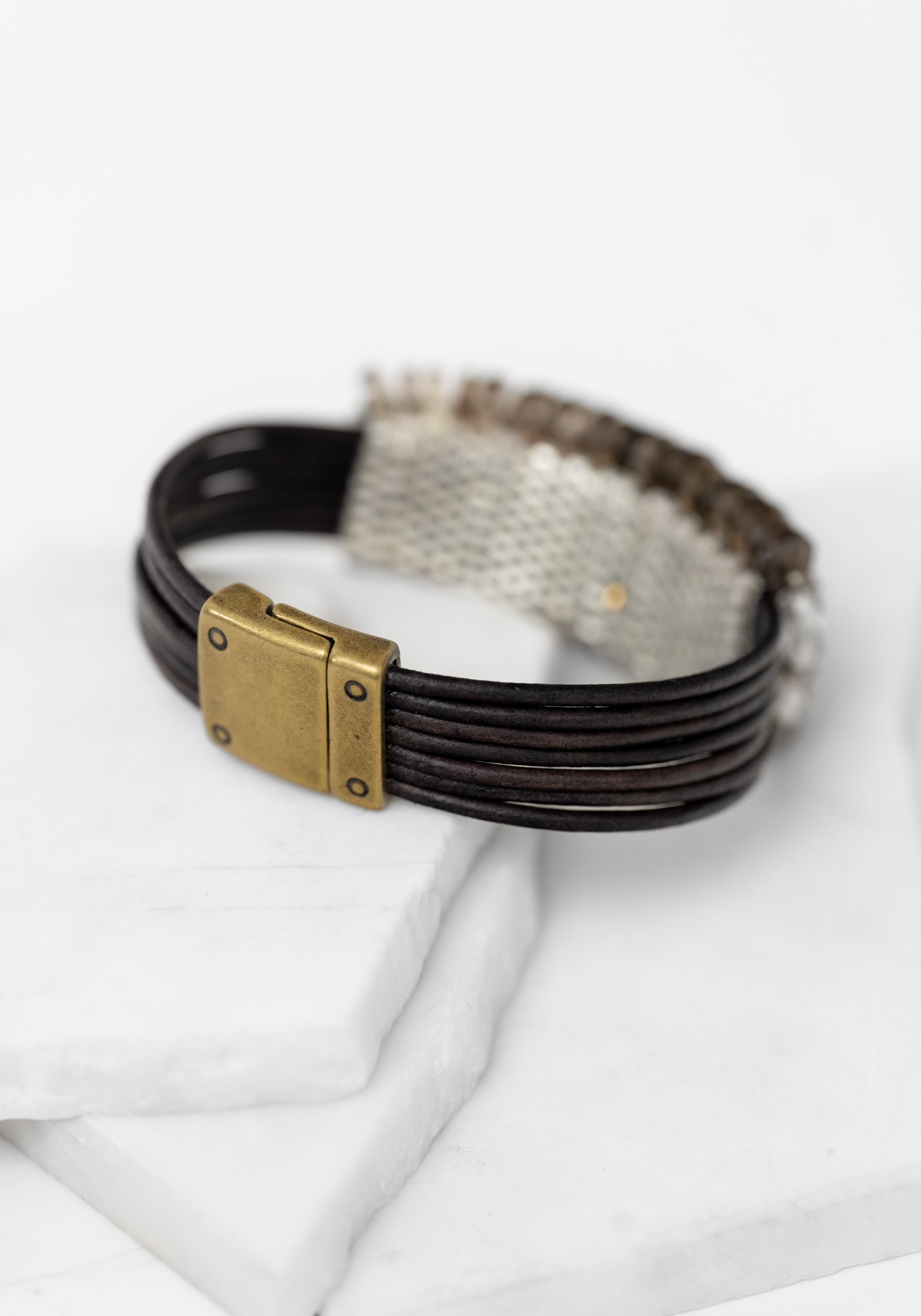 Ombre Smokey Quartz Beaded Bracelet