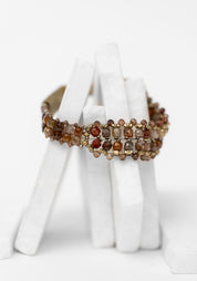 Brown Zircon Beaded Bracelet