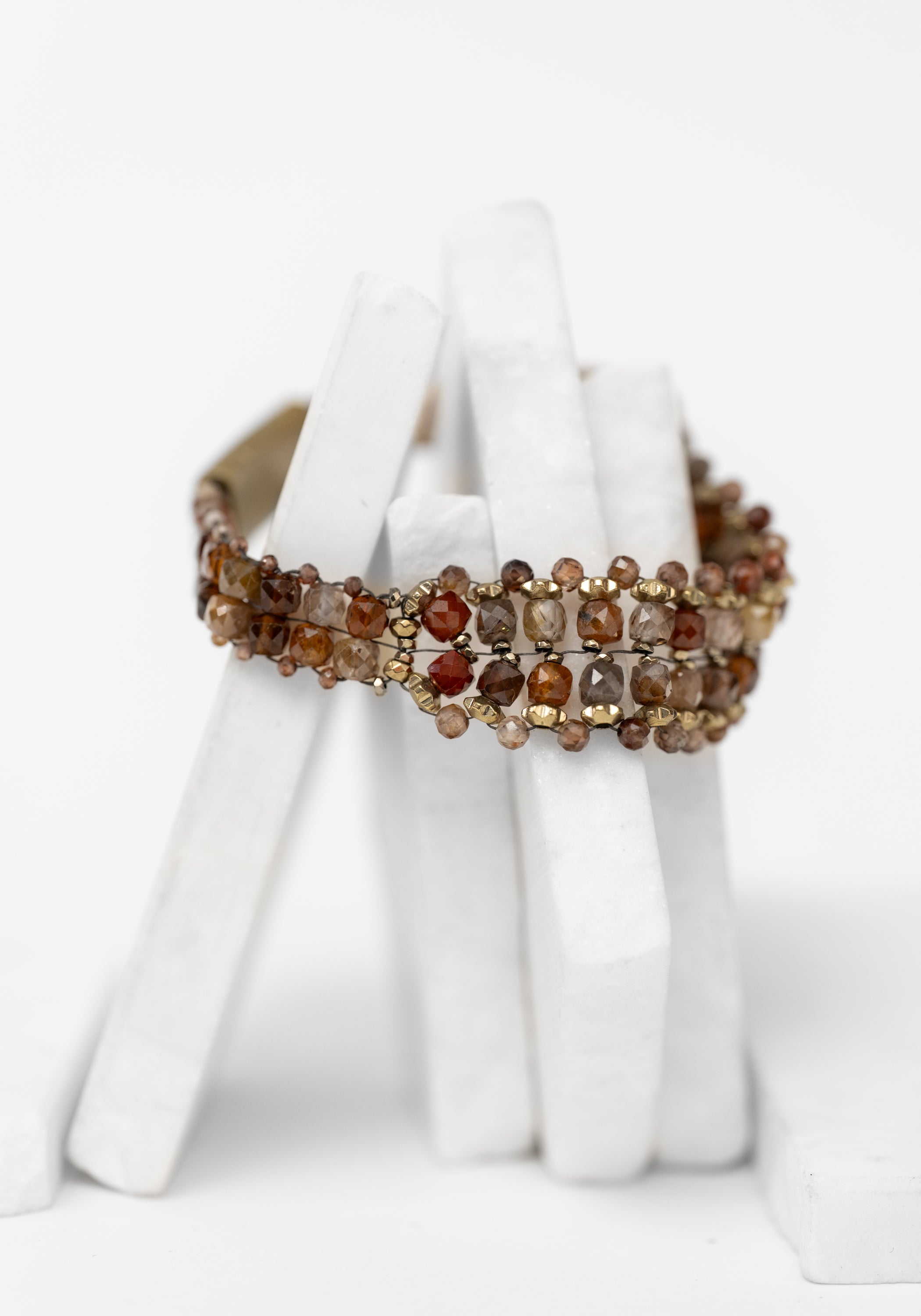 Brown Zircon Beaded Bracelet