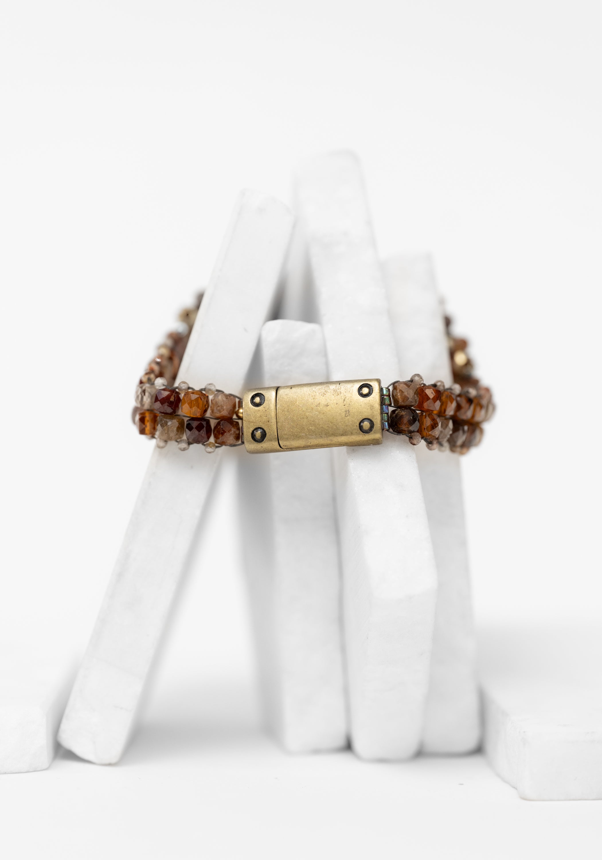 Brown Zircon Beaded Bracelet
