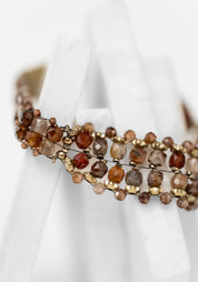 Brown Zircon Beaded Bracelet