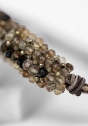 Champagne Shaded Quartz Beaded Bracelet