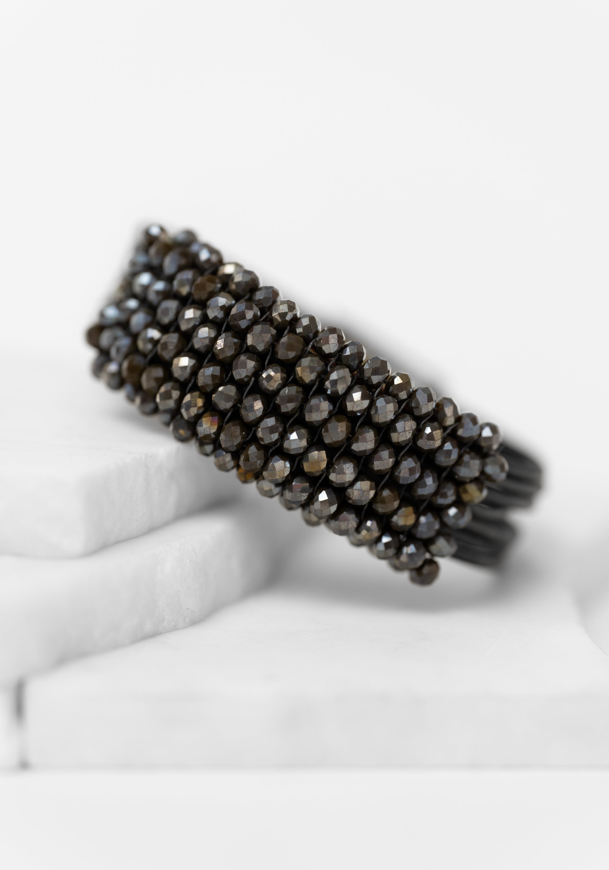 Espresso Crystal Beaded Bracelet