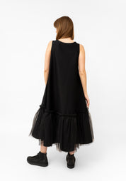 Tulle Ruffle Detail A-Line Dress