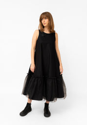 Tulle Ruffle Detail A-Line Dress