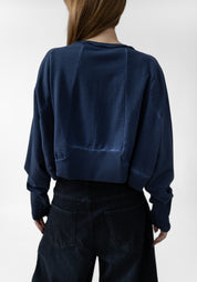 Oversized Cropped Drop Shoulder Jersey Pullover