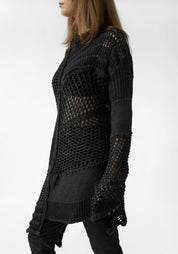 Oversized Asymmetric Paneled Knit Tunic