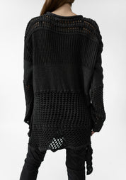 Oversized Asymmetric Paneled Knit Tunic