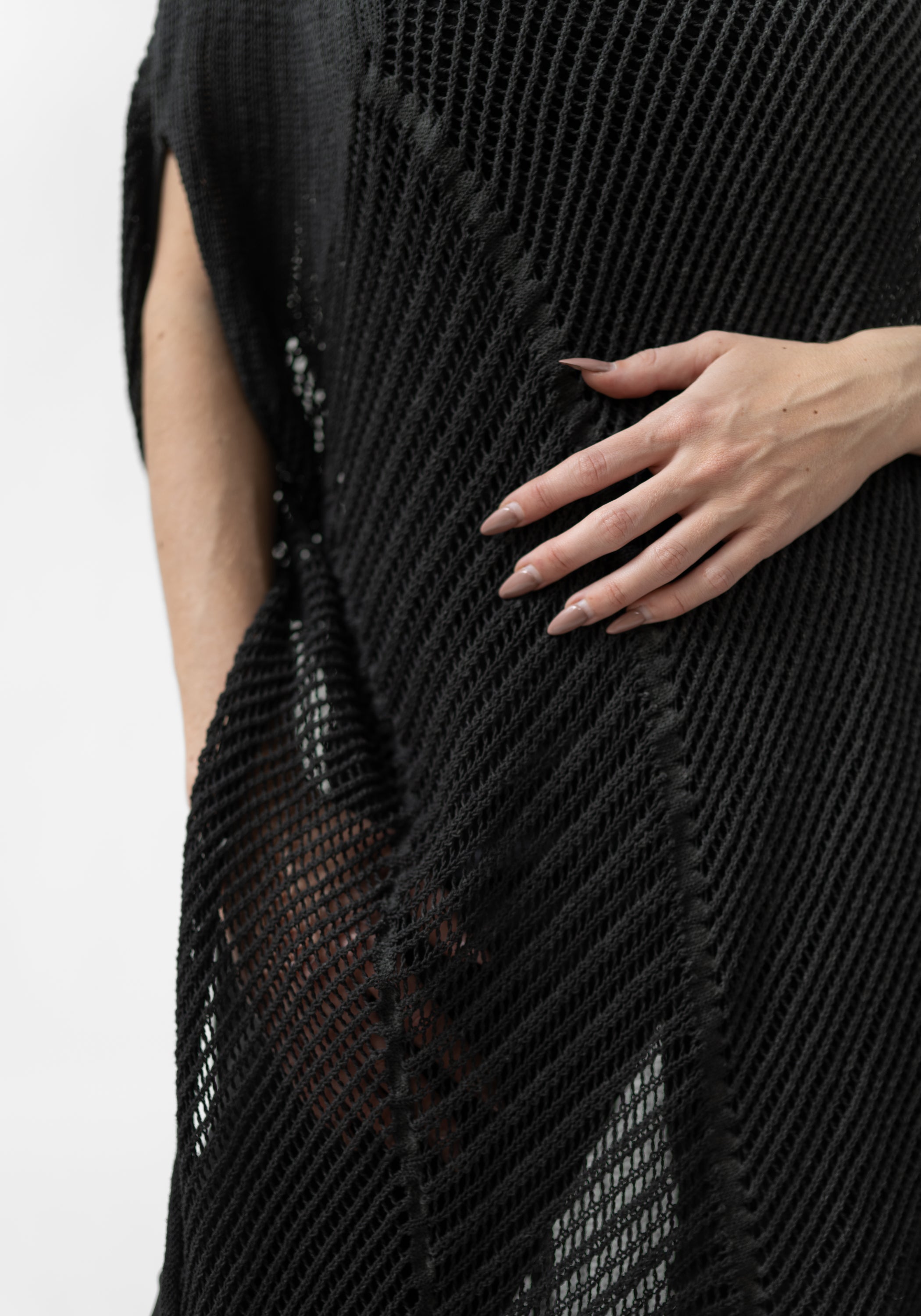 Asymmetric Drop Shoulder Knit Tunic