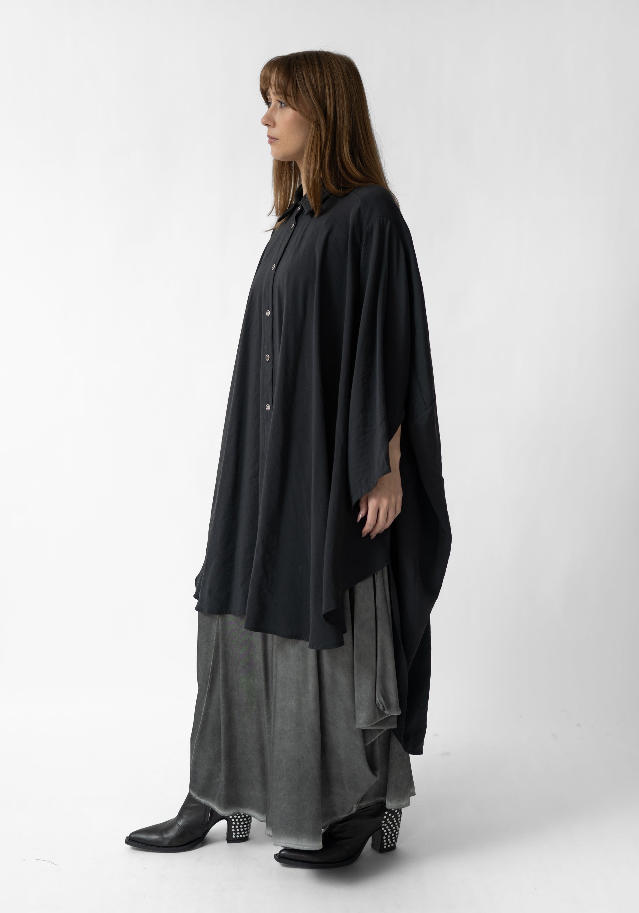 Oversized Asymmetric Drop Shoulder Tunic Blouse - December Thieves