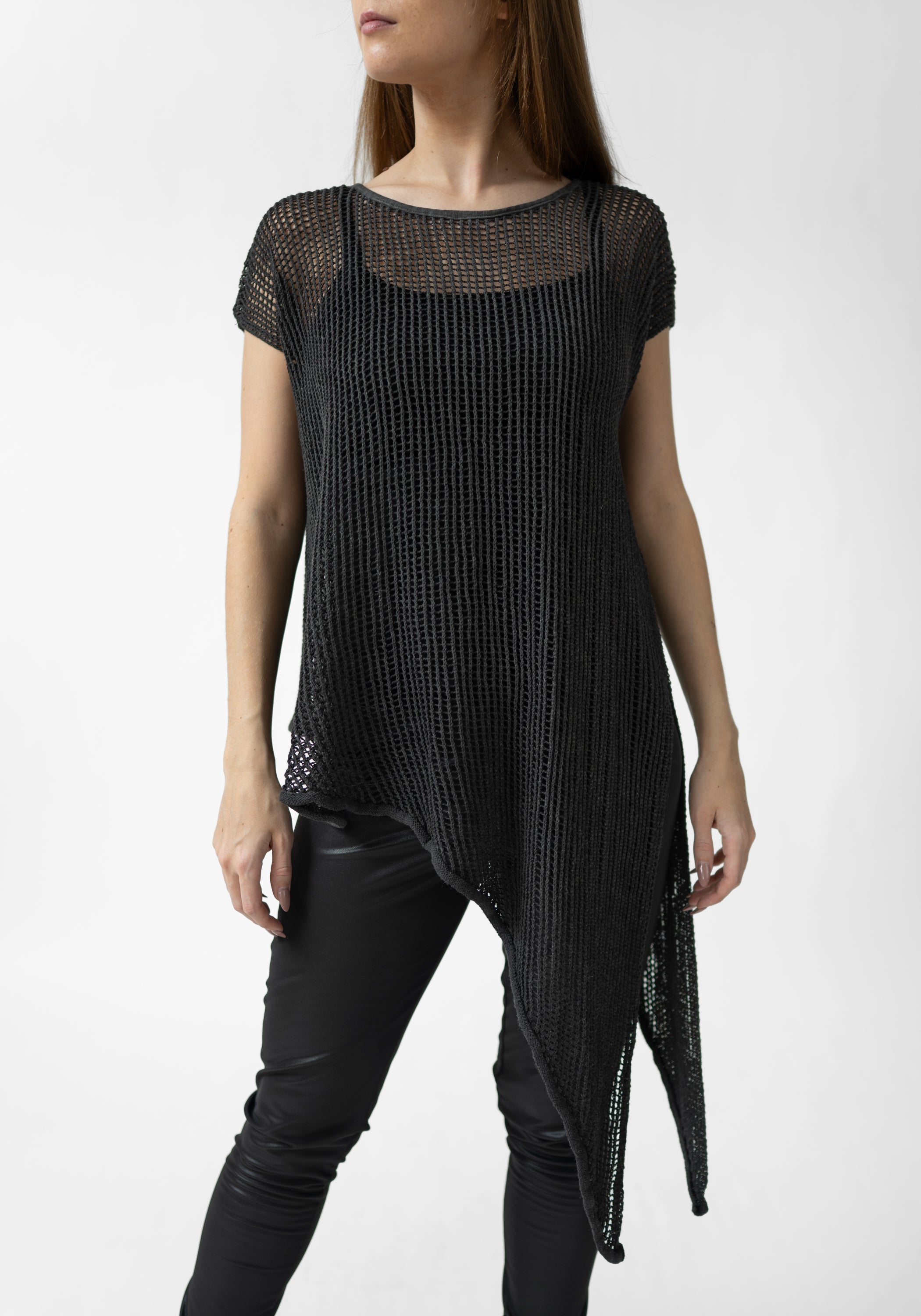 Asymmetric Sleeveless Knit Top