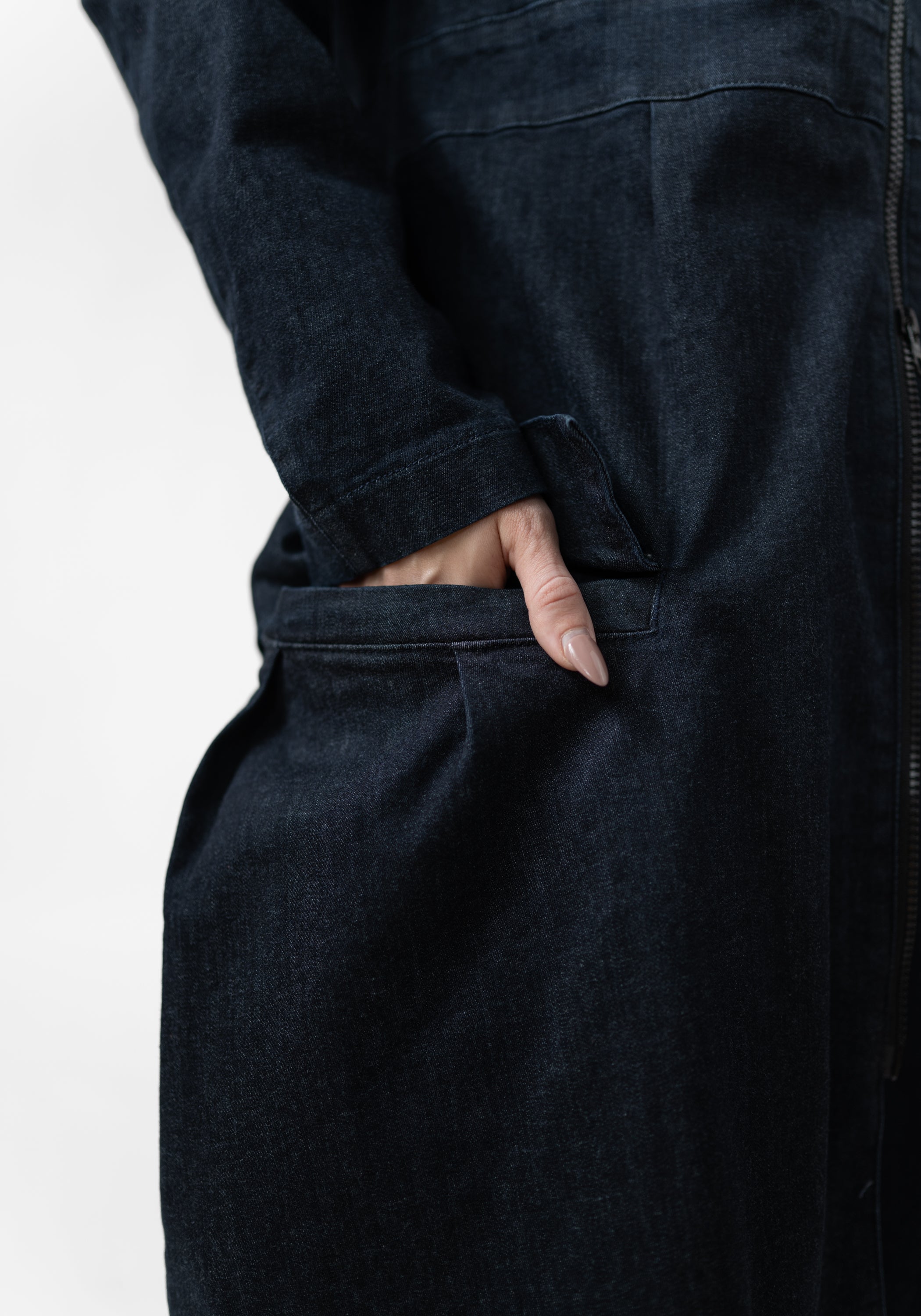 Long Stretch Denim Jacket