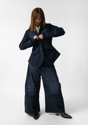 Wide Leg Stretch Denim Pants