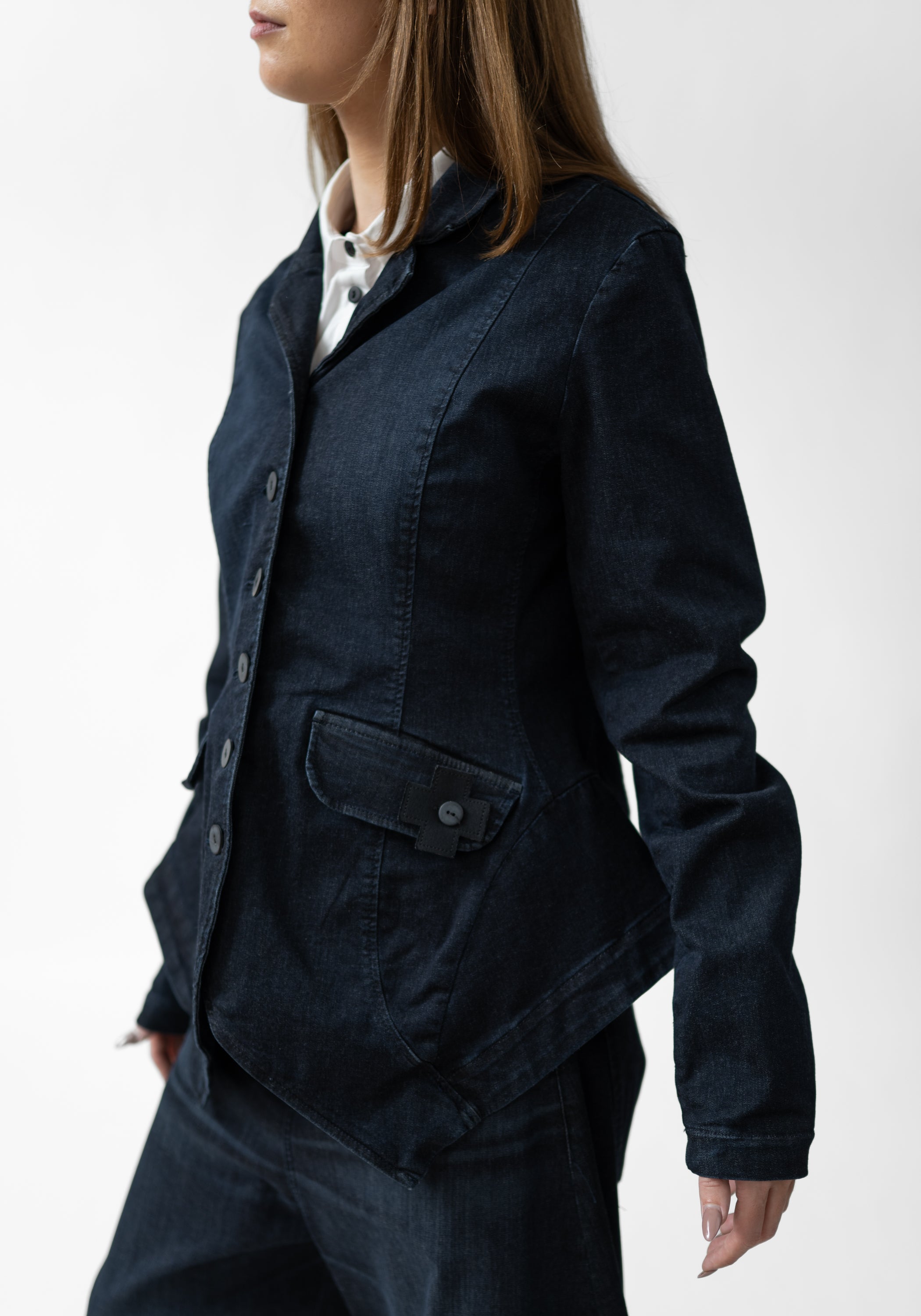 Stretch Denim Blazer Jacket