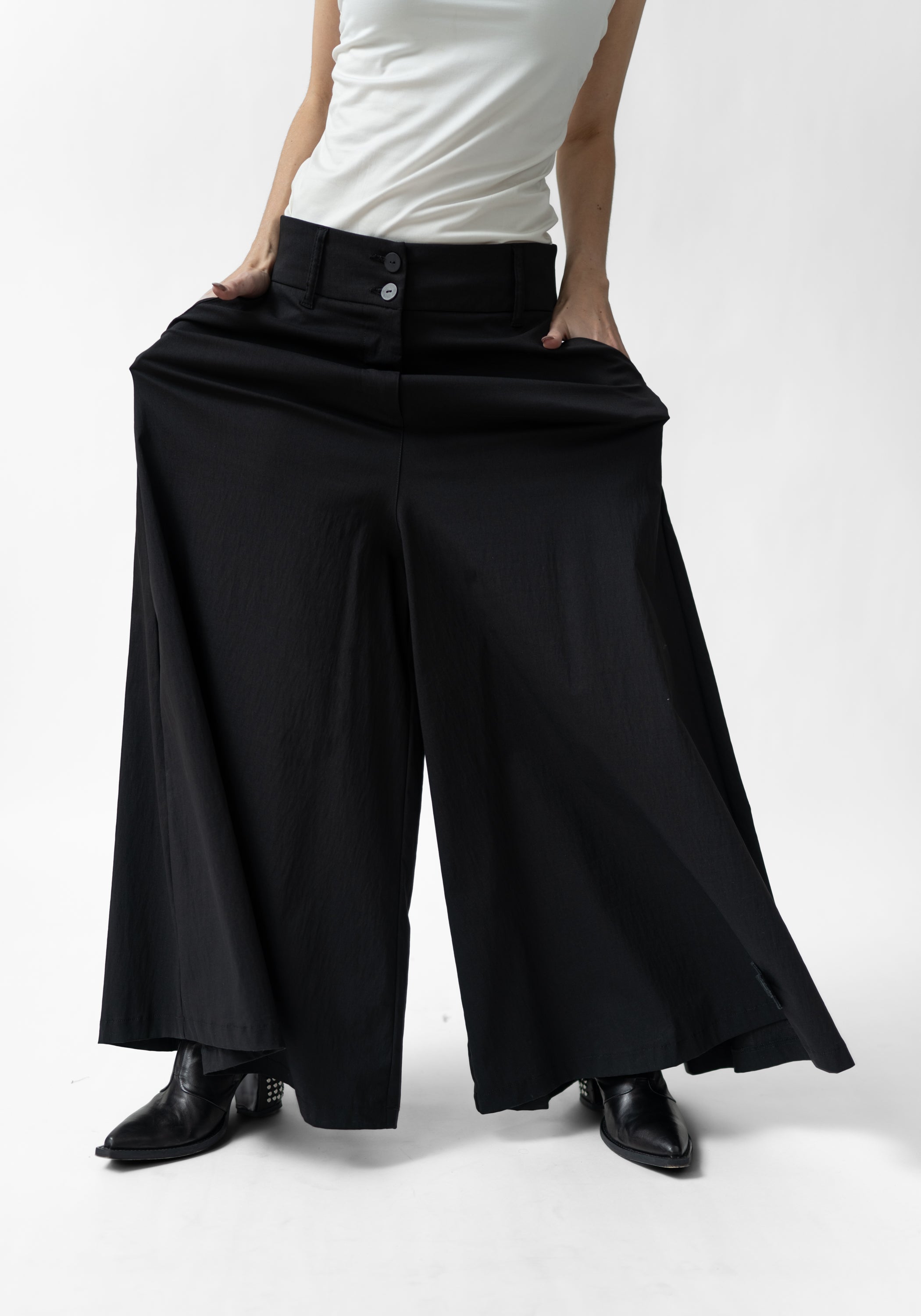 High Waisted Drop Seat Extreme Wide Leg Pants