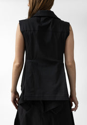 Hidden Pleat Detail Double Breasted Vest