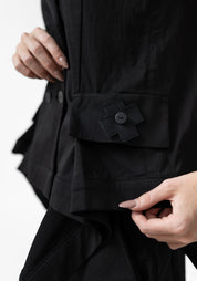 Hidden Pleat Detail Double Breasted Vest