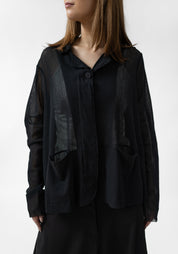Oversized Tie Back Detail Mesh Cardigan