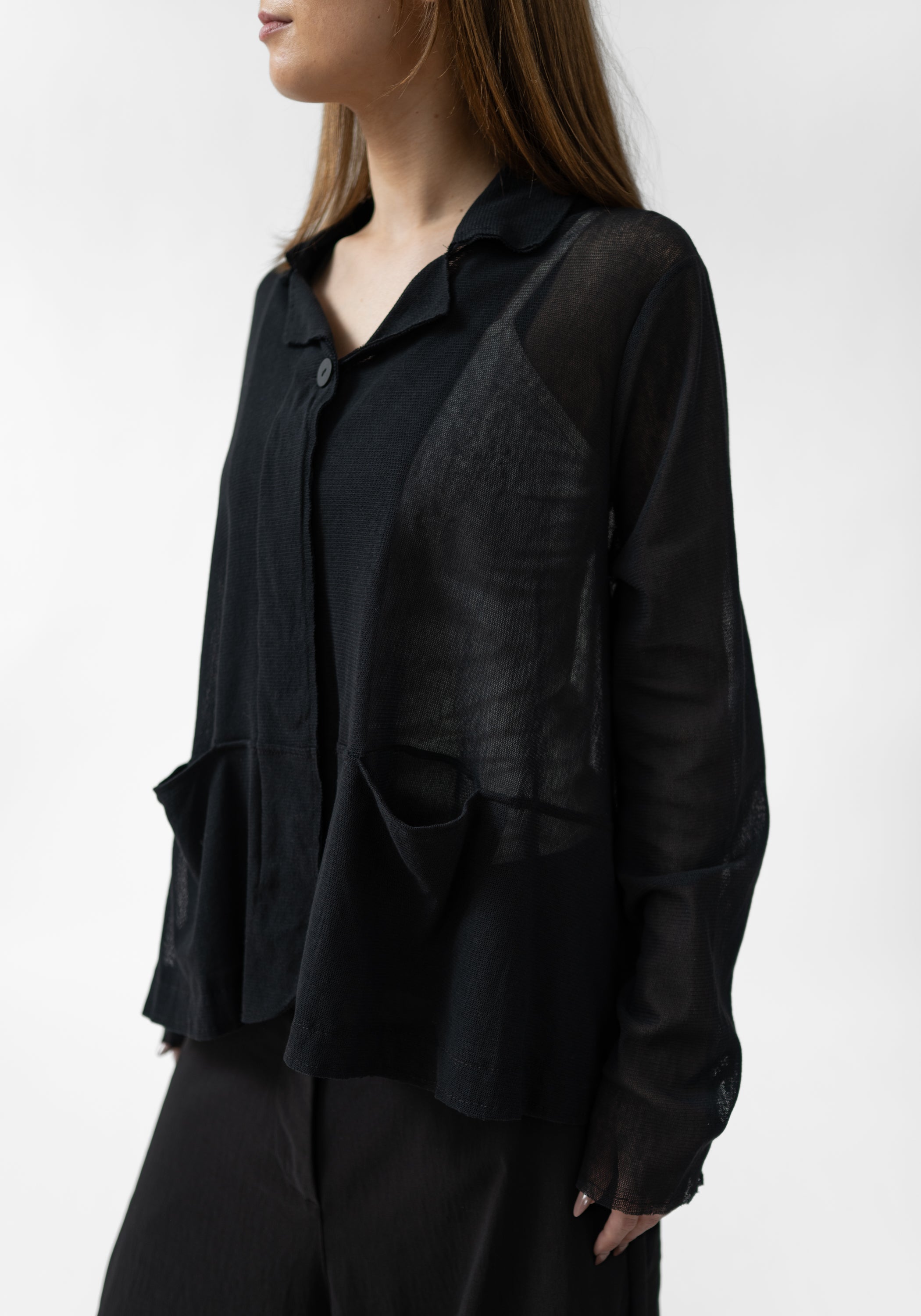 Oversized Tie Back Detail Mesh Cardigan