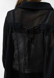 Oversized Tie Back Detail Mesh Cardigan