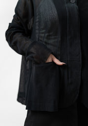 Oversized Tie Back Detail Mesh Cardigan
