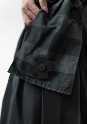 Pleated Removable Tie Waist Maxi Skirt