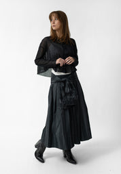 Cropped Drop Shoulder Mesh Cardigan