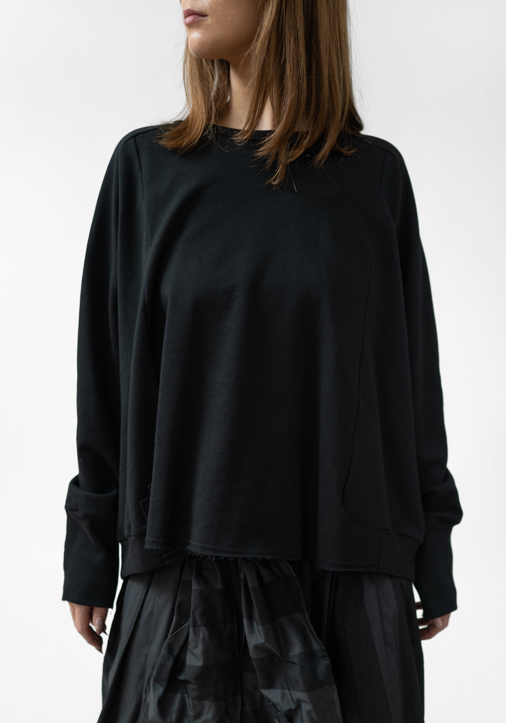Oversized Drop Shoulder Paneled Jersey Pullover