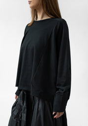 Oversized Drop Shoulder Paneled Jersey Pullover