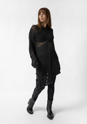 Oversized Asymmetric Paneled Knit Tunic