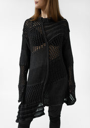 Oversized Asymmetric Paneled Knit Tunic