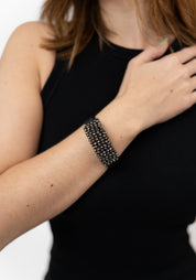 Espresso Crystal Beaded Bracelet