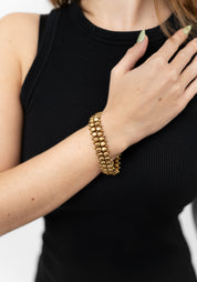 Brass Cube Beaded Bracelet