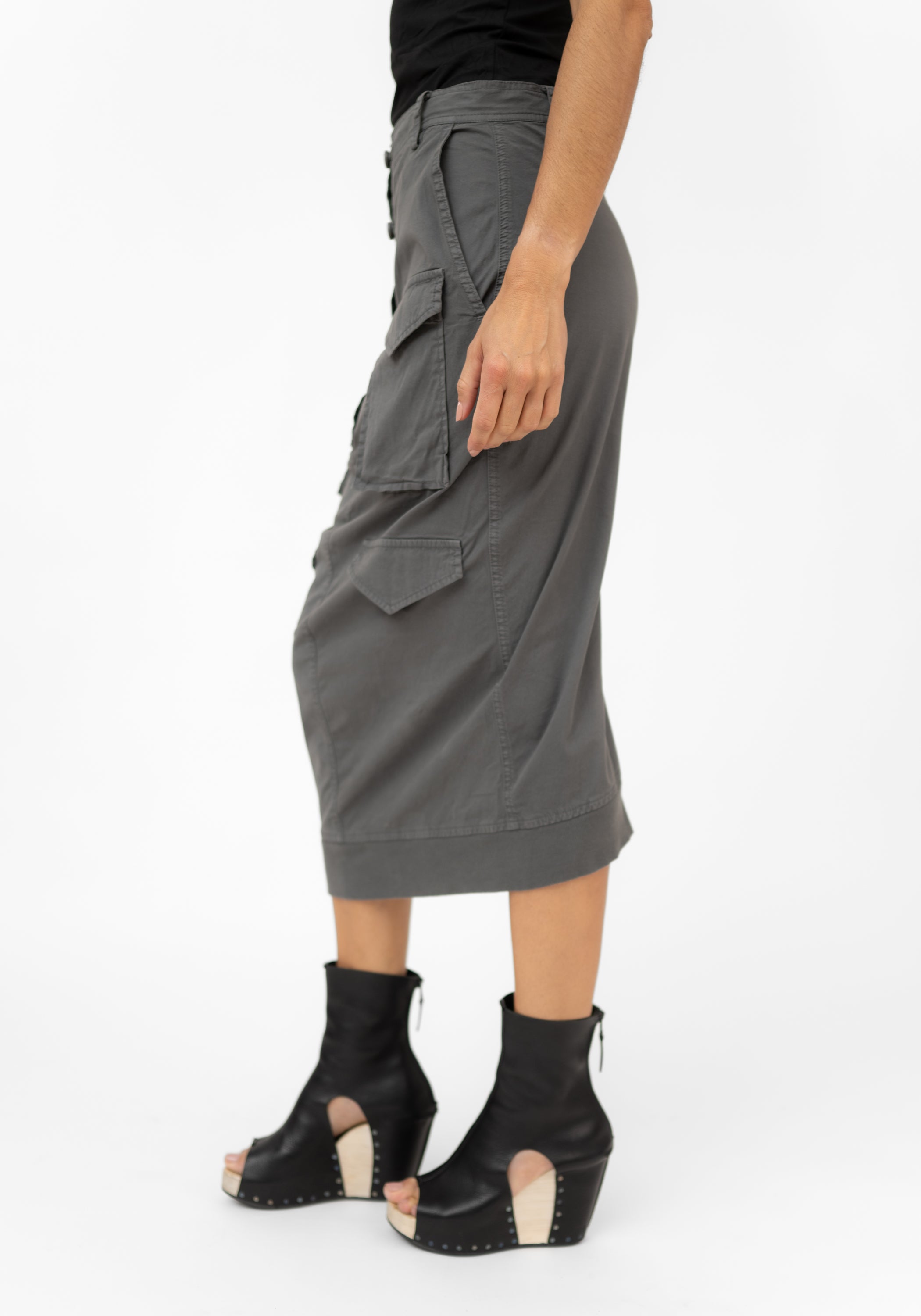 Pocket Detail Midi Pencil Skirt - December Thieves