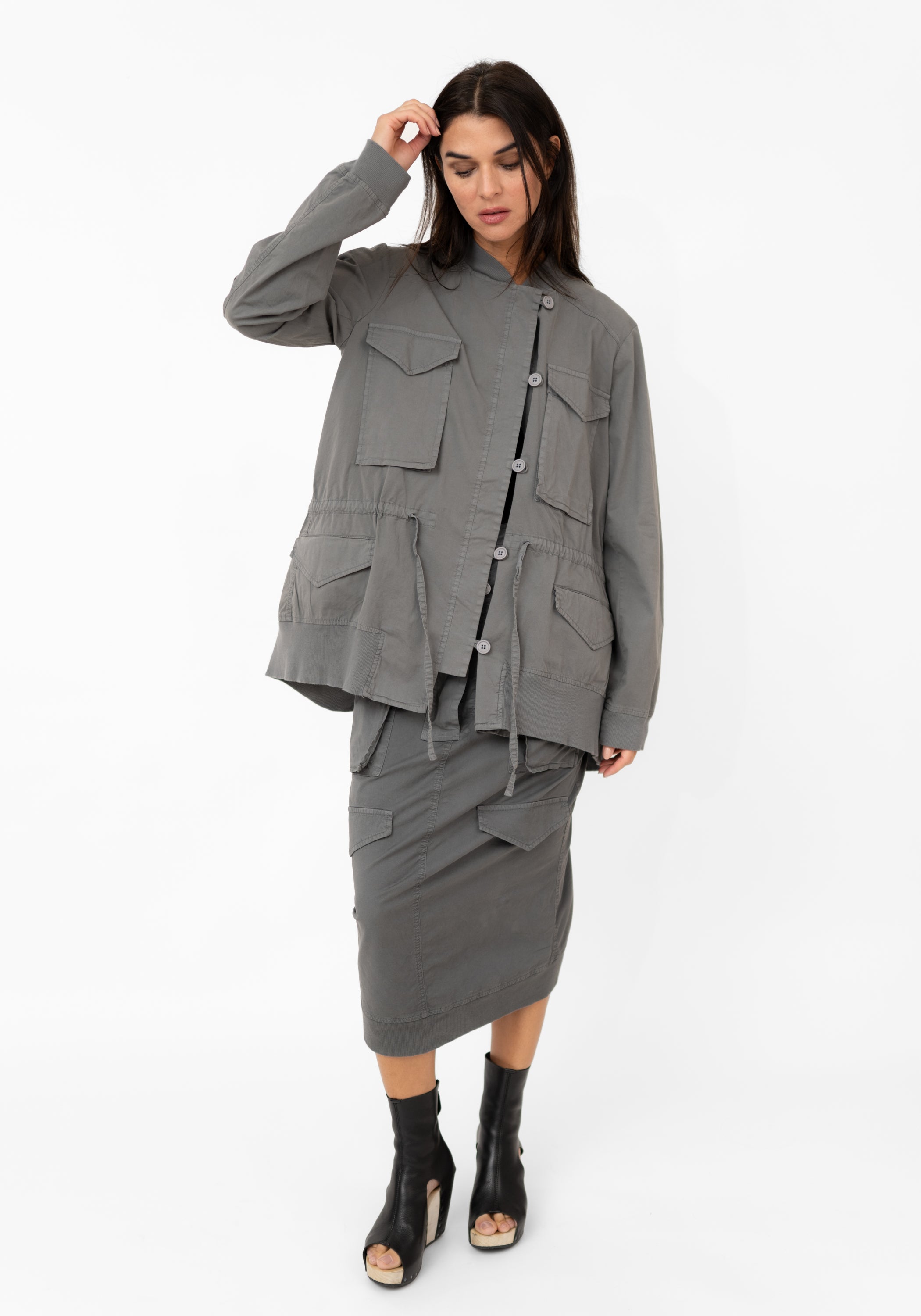 Pocket Detail Oversized Drop Shoulder Jacket