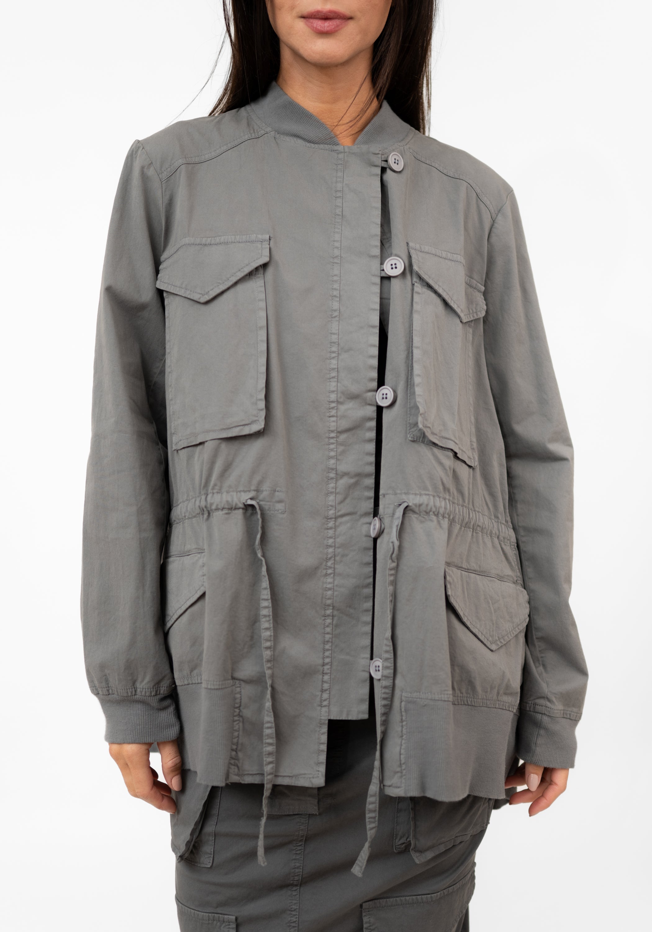 Pocket Detail Oversized Drop Shoulder Jacket