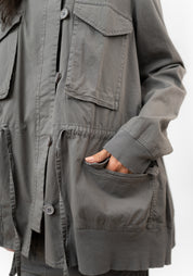 Pocket Detail Oversized Drop Shoulder Jacket