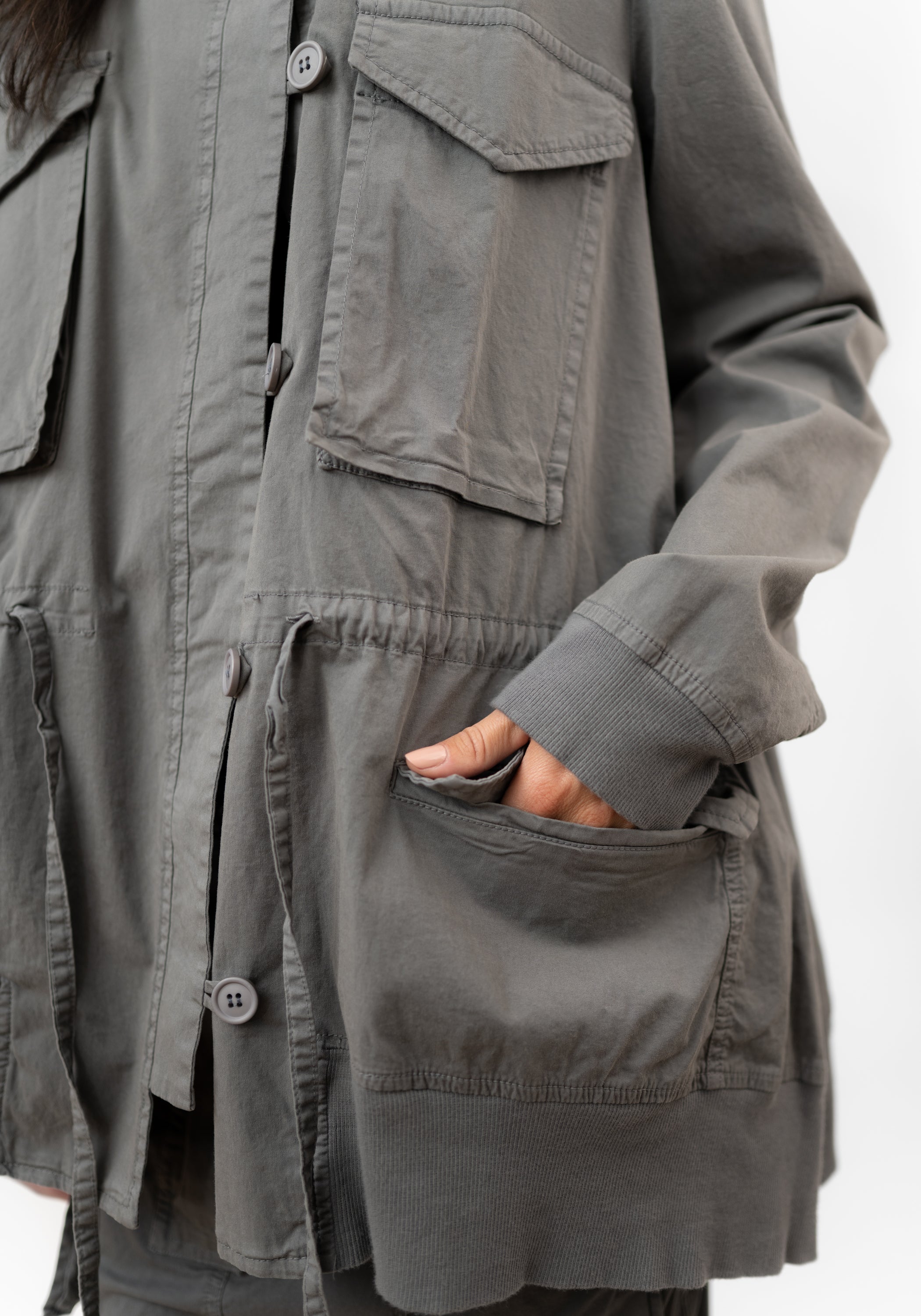 Pocket Detail Oversized Drop Shoulder Jacket