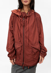 Oversized Layered Jersey Hooded Jacket