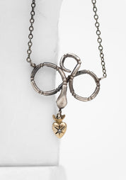 14k Gold, Sterling and Diamond Eternal Love Necklace