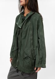 Oversized Drop Shoulder Hooded Jersey Jacket