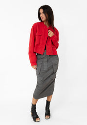 Pocket Detail Midi Pencil Skirt - December Thieves