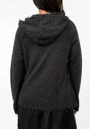 Distressed Detail Wool Blend Cardigan