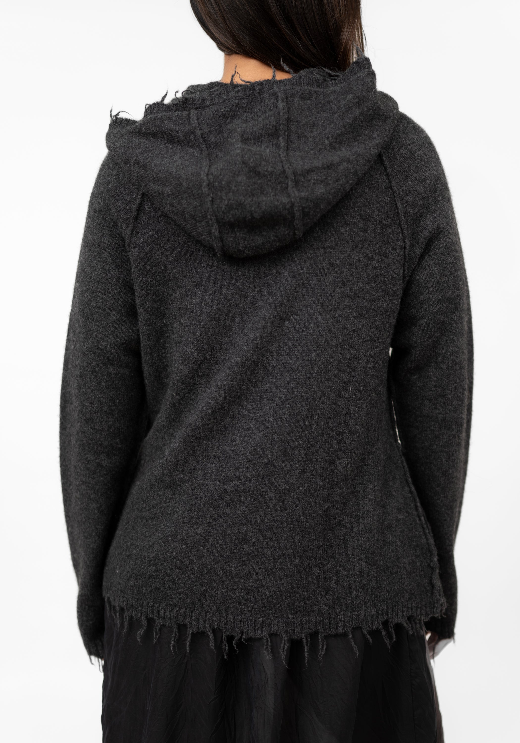 Distressed Detail Wool Blend Cardigan