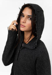 Distressed Detail Wool Blend Cardigan