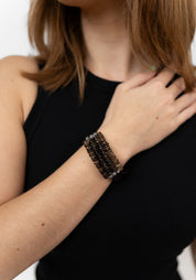 Ombre Smokey Quartz Beaded Bracelet