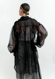 Silk Organza Pin Tuck Detail Blouse
